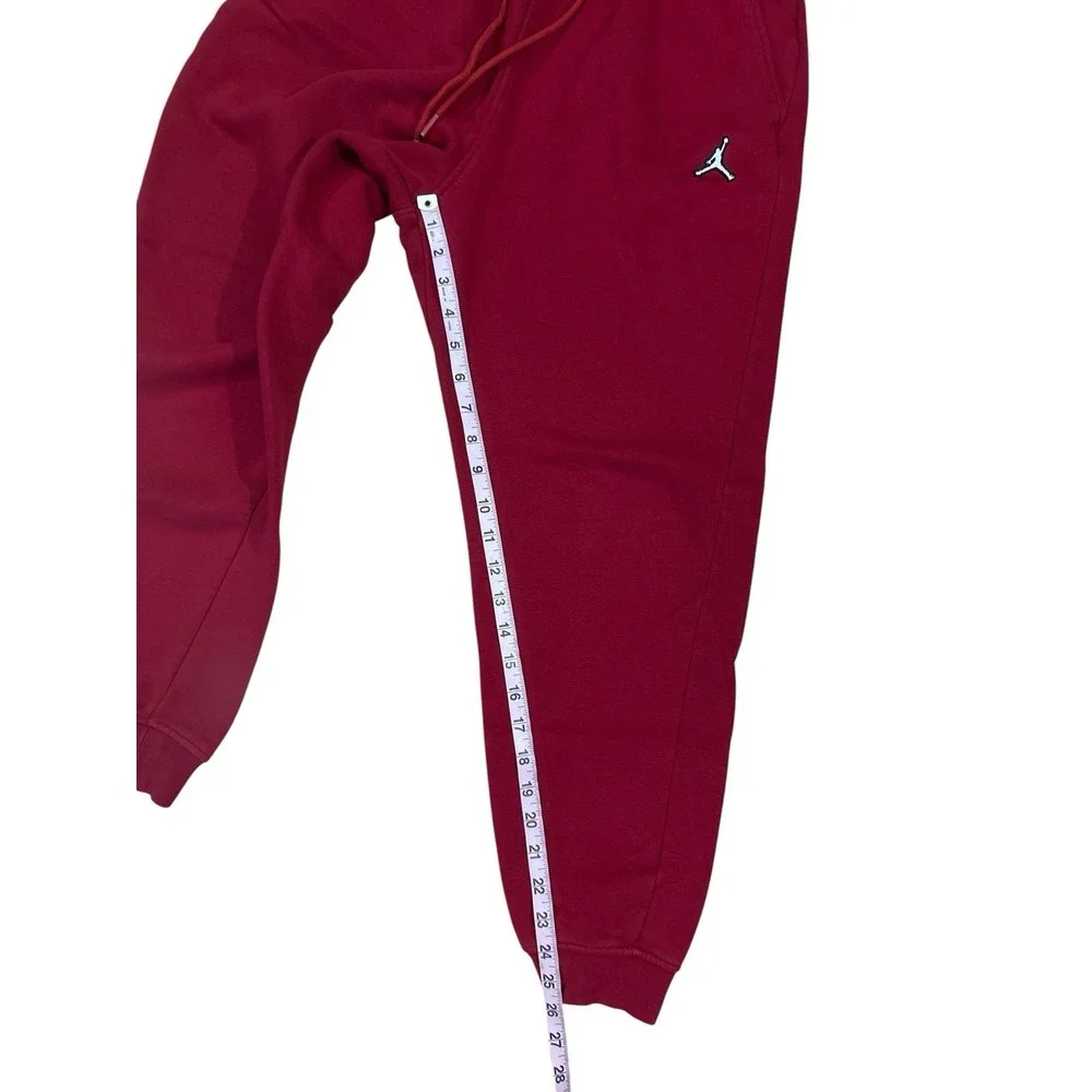 Jordan‎ Pants Essentials Fleece Mens MEDIUM Red Cotton Blend Joggers DQ7340-687